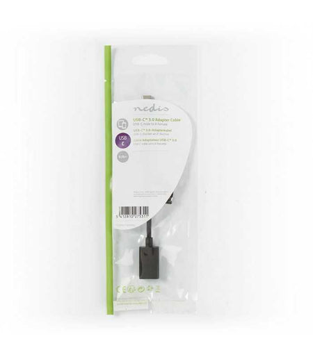 Cablu USB 3.0 mama - USB Type C tata 0.15m negru NEDIS