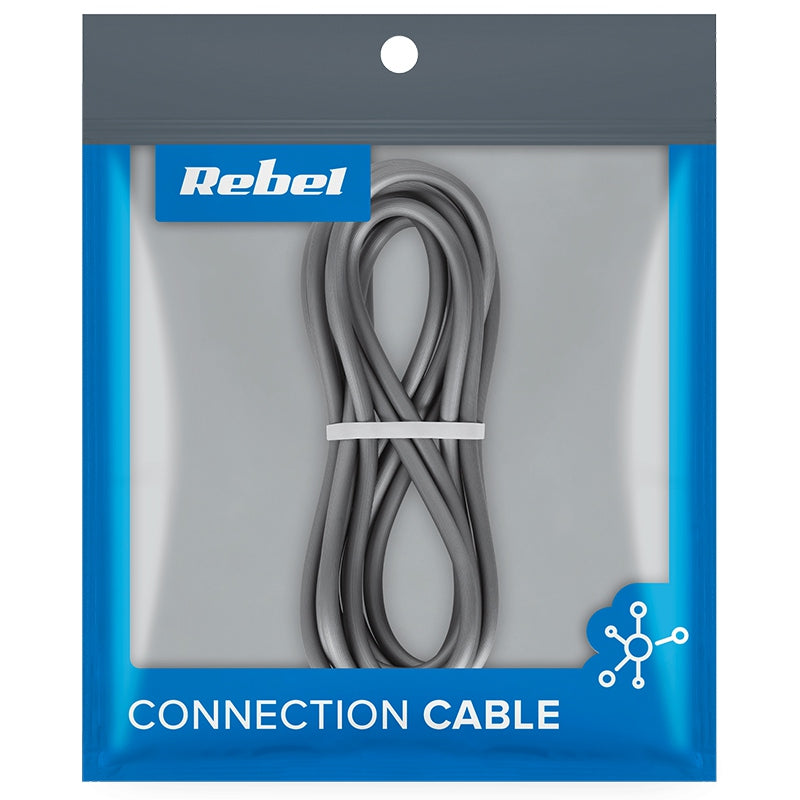 Cablu USB 3.0 - USB TYPE C 1m flexibil gri Rebel RB-6011-100-B