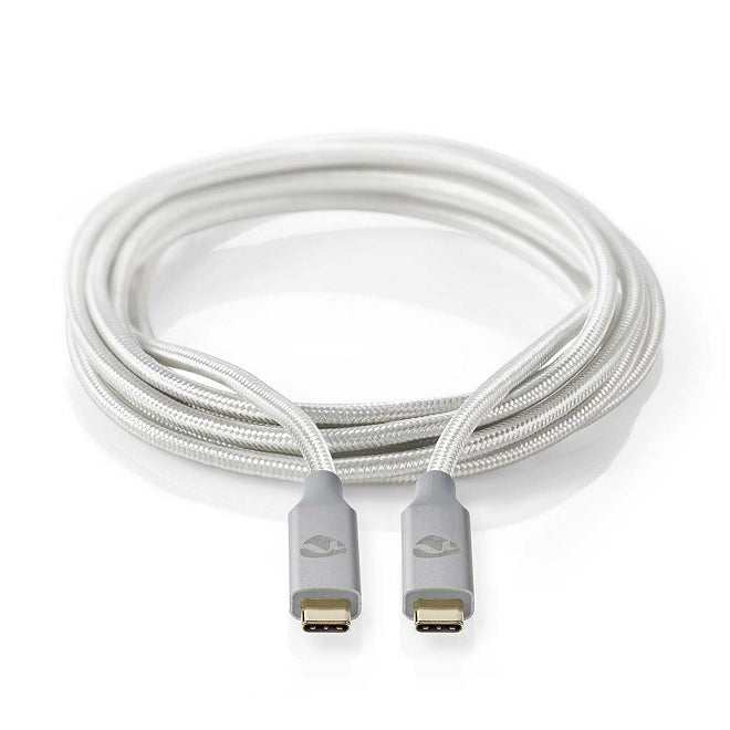 Cablu USB 3.2 Gen2x2 TYPE C tata-tata 20Gbps 1m 100W 5A argintiu Nedis