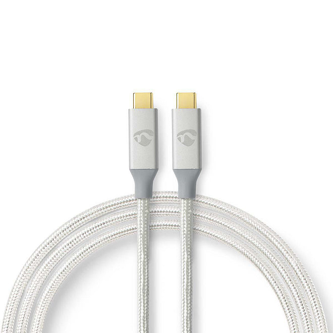 Cablu USB 3.2 Gen2x2 TYPE C tata-tata 20Gbps 1m 100W 5A argintiu Nedis