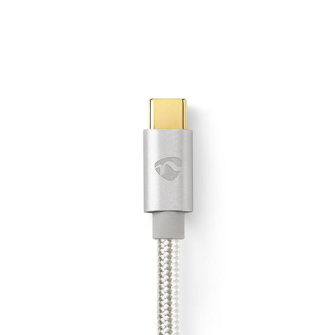 Cablu USB TYPE C tata - Jack 3.5 mm tata 1m aurit argintiu Nedis