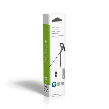 Casti Headset In-Ear USB-A/USB type C 1.8m negru Nedis CHSTUM210BK