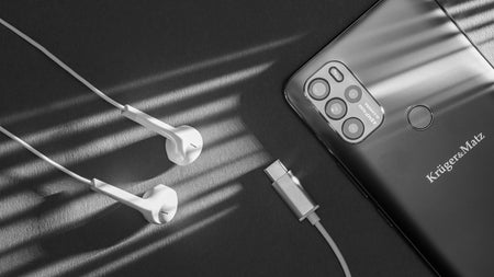 Casti IN-EAR cu microfon Kruger&Matz KMPC2-W albe conector USB type C
