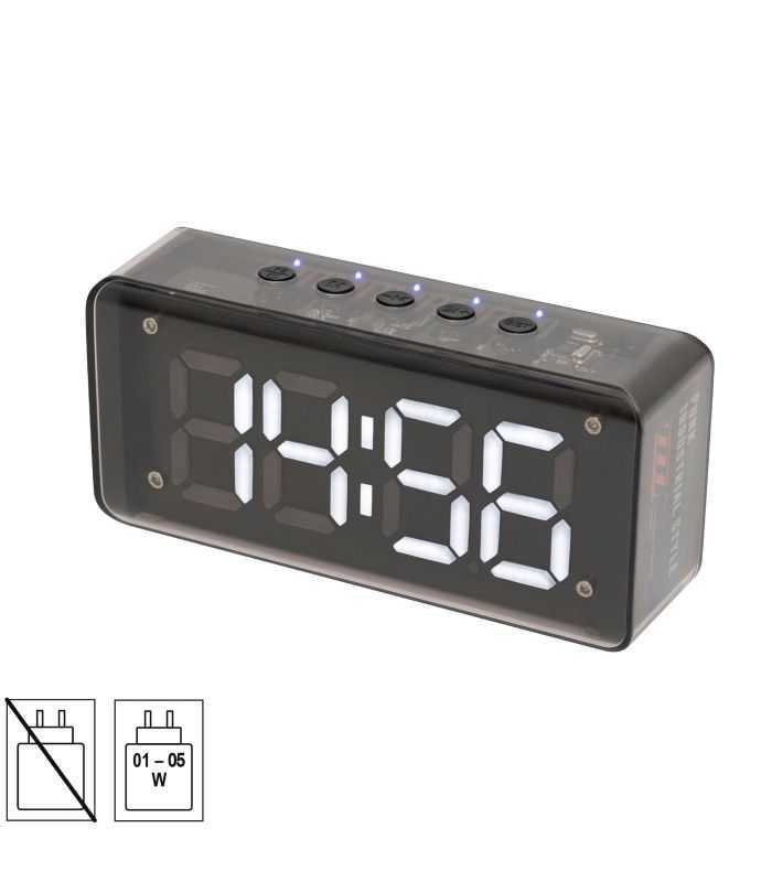 Ceas desteptator 3D LED alb cu FM /Bluetooth /MP3 player multimedia MECHACLOCK Home
