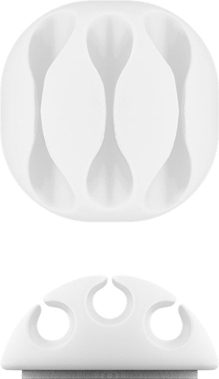 Cleme pentru gestionarea cablurilor cu 3 sloturi Goobay set 4buc alb