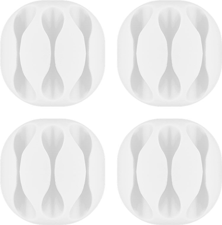Cleme pentru gestionarea cablurilor cu 3 sloturi Goobay set 4buc alb