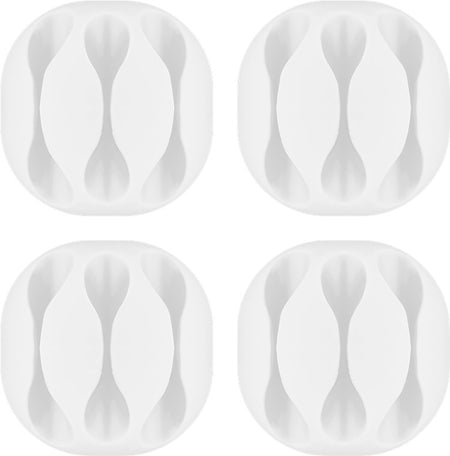 Cleme pentru gestionarea cablurilor cu 3 sloturi Goobay set 4buc alb