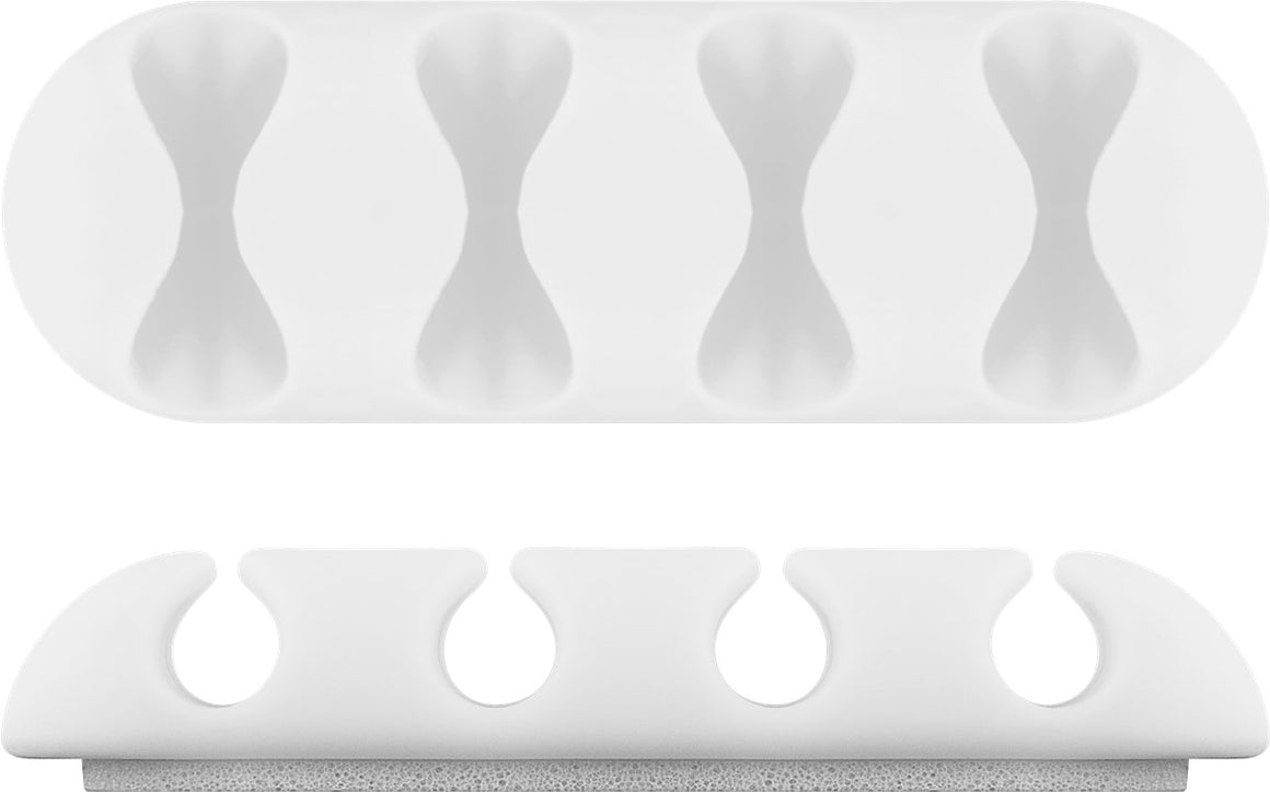 Cleme pentru gestionarea cablurilor cu 4 sloturi Goobay set 2buc alb
