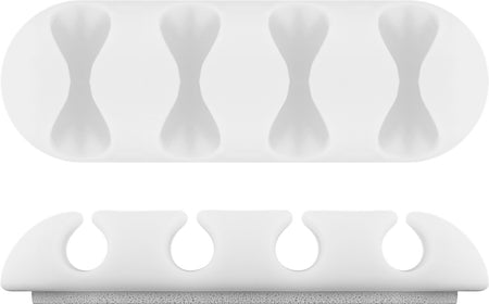 Cleme pentru gestionarea cablurilor cu 4 sloturi Goobay set 2buc alb