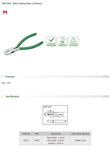 Cleste 6" taiere diagonala 160mm ProsKit