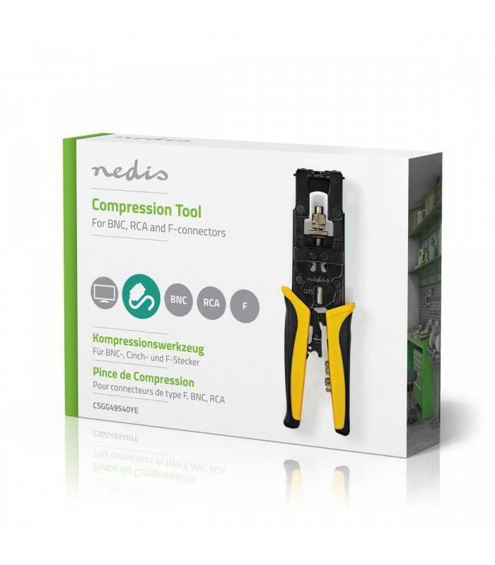 Cleste compresie Nedis conectori F BNC RCA RG58 RG59 RG6 otel calit