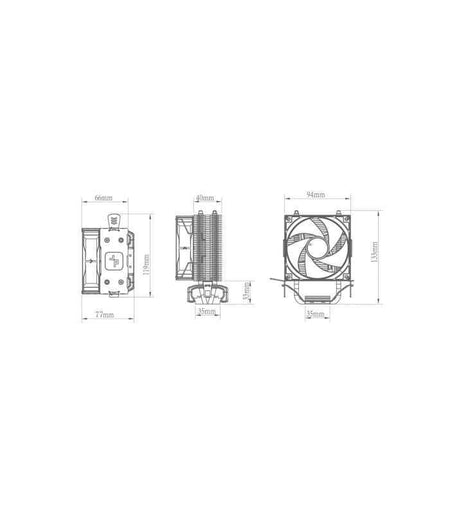 Cooler procesor Intel LGA1700/1200/1151/1150/1155 AMD AM5 AM4 Deepcool R-AG200-BKNNMN-G