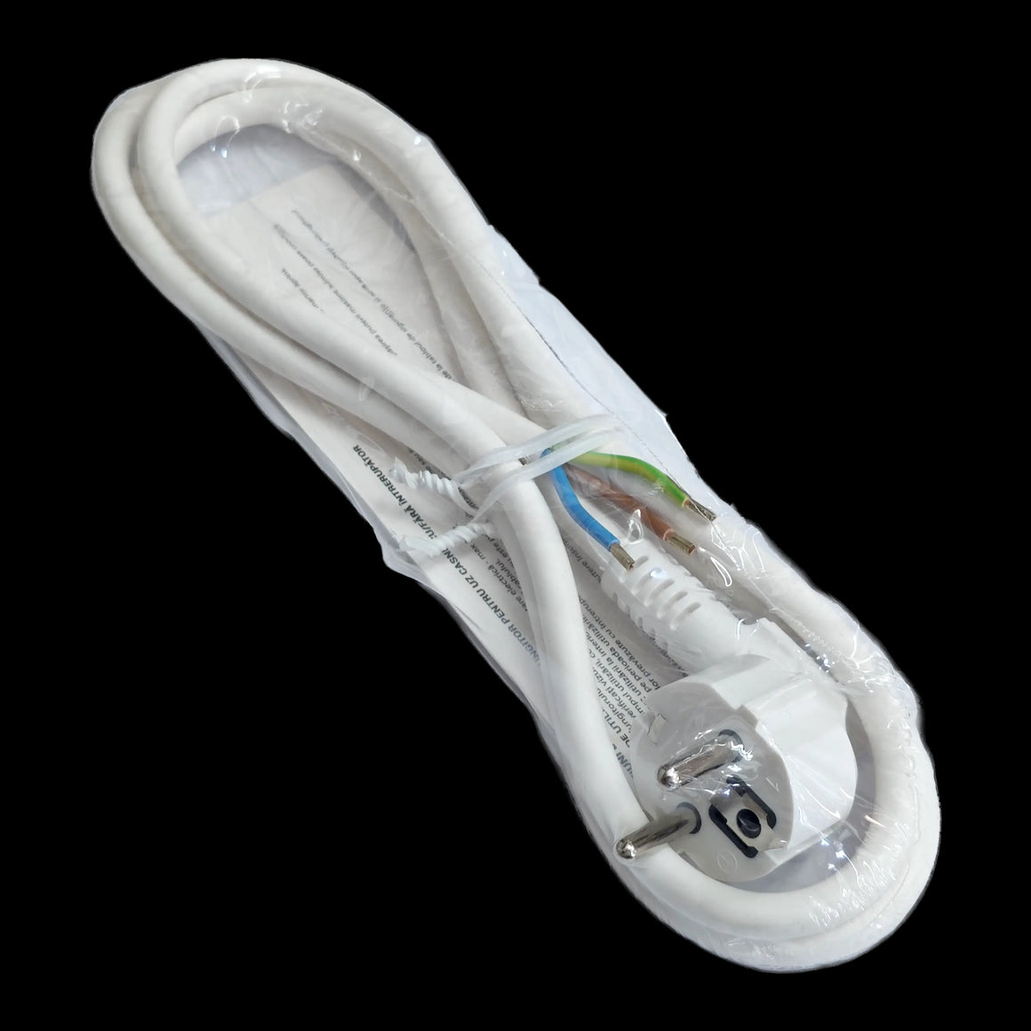 Cordon alimentare Schuko - fire libere 1.5m alb 16A 3500W 3x1.5mm2 cupru 3G1.5 CA15A11 Wconn