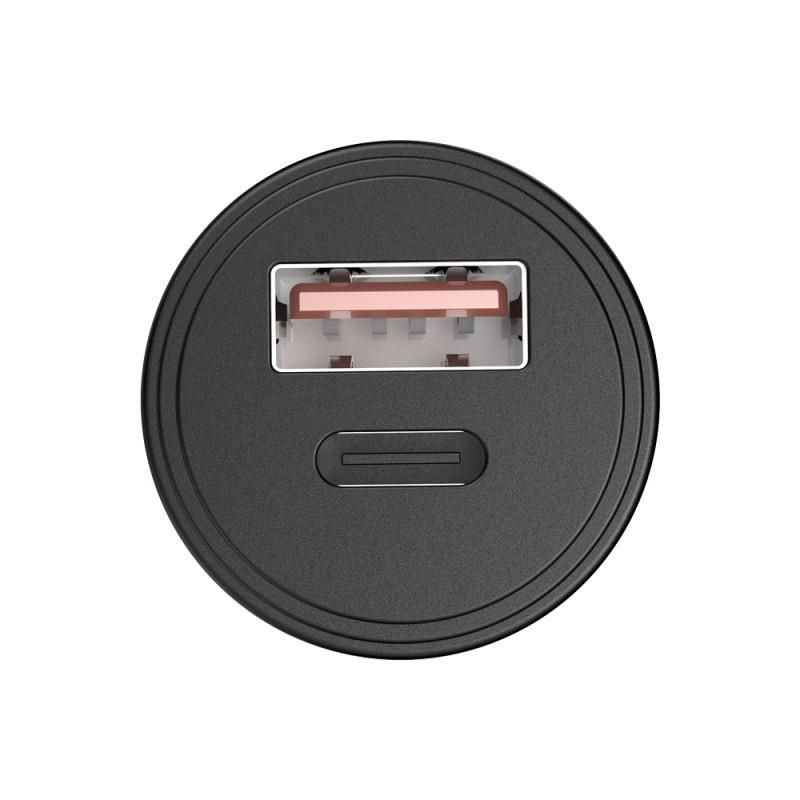 Incarcator auto Choetech TC0006-V2 1x USB type C + 1x USB-A 30W QC 3.0 Power Delivery negru
