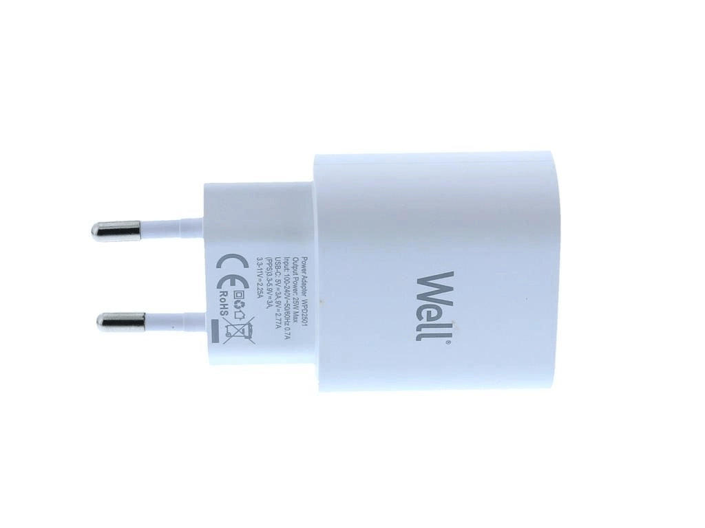 Incarcator retea - USB type C PD 25W PPS alb Well PSUP-USB-WPD2501WE-WL