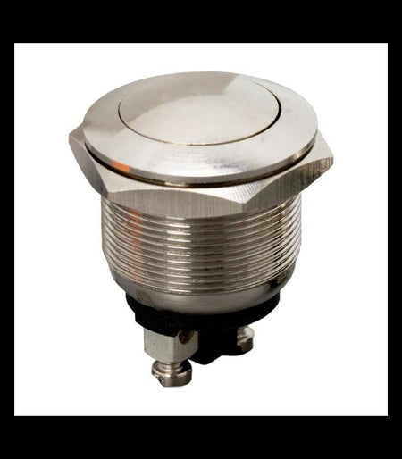 Intrerupator 1 circuit 2A 250V OFF-(ON) fara retinere Push-Buton metal rotunjit