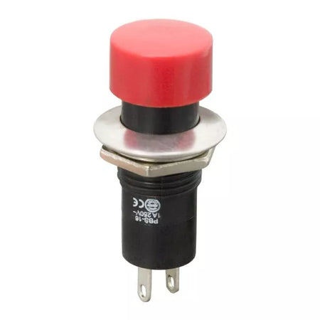 Intrerupator cu apasare 1 circuit 1A 250V OFF-ON rosu cu retinere