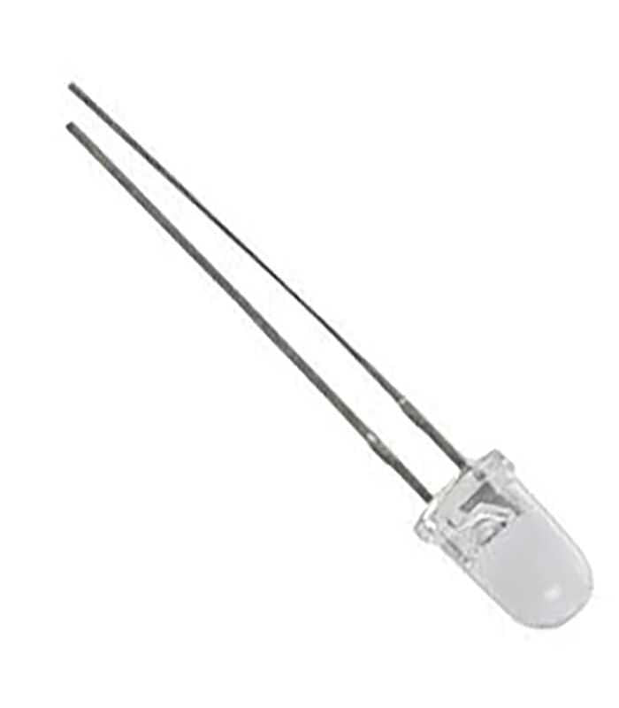 LED 12V 5mm transparent lumina alba rece