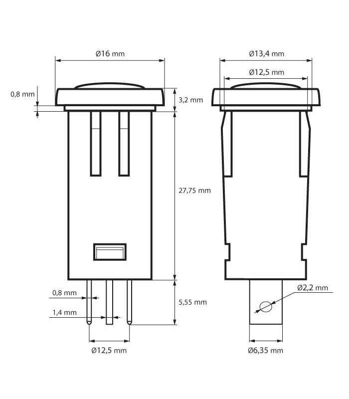 Lumina semnal 230V lumina rosie LED 39x12 mm terminal 6.3mm 07920PI