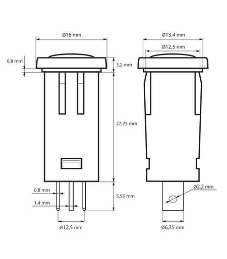 Lumina semnal 230V lumina rosie LED 39x12 mm terminal 6.3mm 07920PI