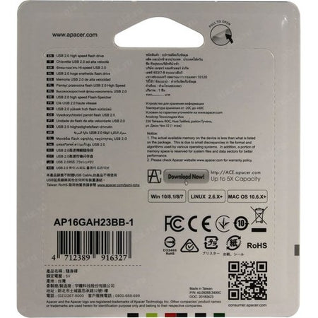 Memorie flash USB 2.0 16GB negru Apacer AH23B