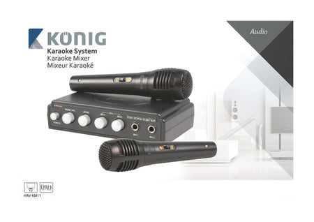 Mixer karaoke cu 2 microfoane negru Konig