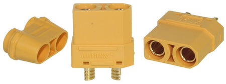 Mufa alimentare DC XT90 mama PIN 2 pe cablu lipite 40A 500V AMASS