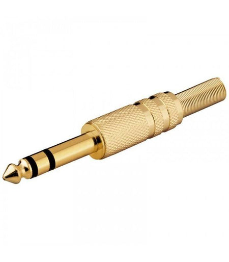 Mufa Jack 6.35 mm stereo tata metal aurit Goobay