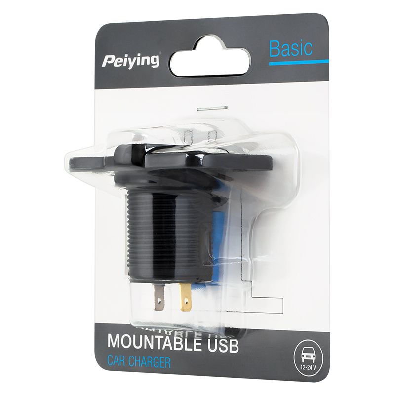 Mufa montaj bricheta auto incarcare 2x USB 3.1A(2A+1A) Peiying