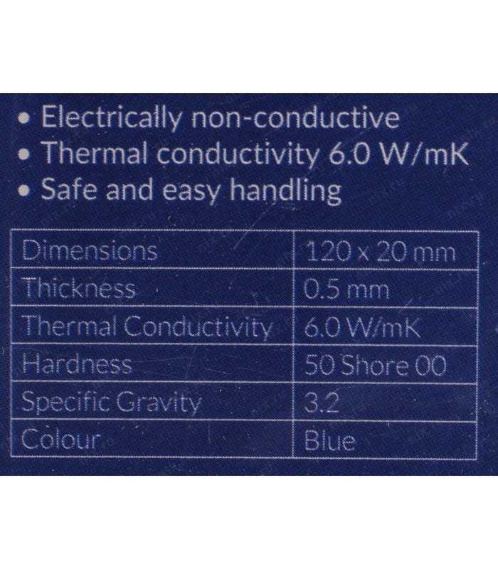 Pad termic Arctic 6W/mK grosime 0.5mm 120x20mm set 1buc