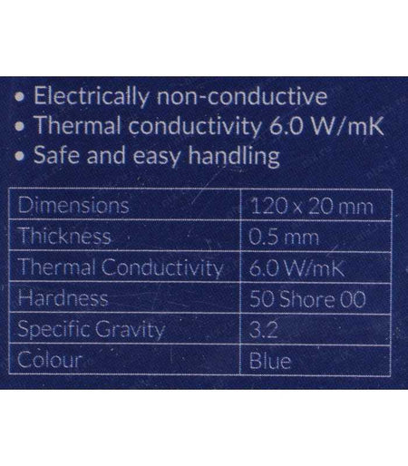 Pad termic Arctic 6W/mK grosime 0.5mm 120x20mm set 1buc