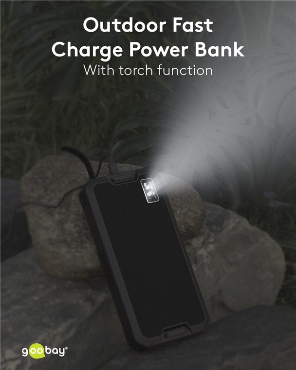 Power Bank SOLAR 20000mAh USB type C FAST CHARGE PD QC3.0 53934 Goobay