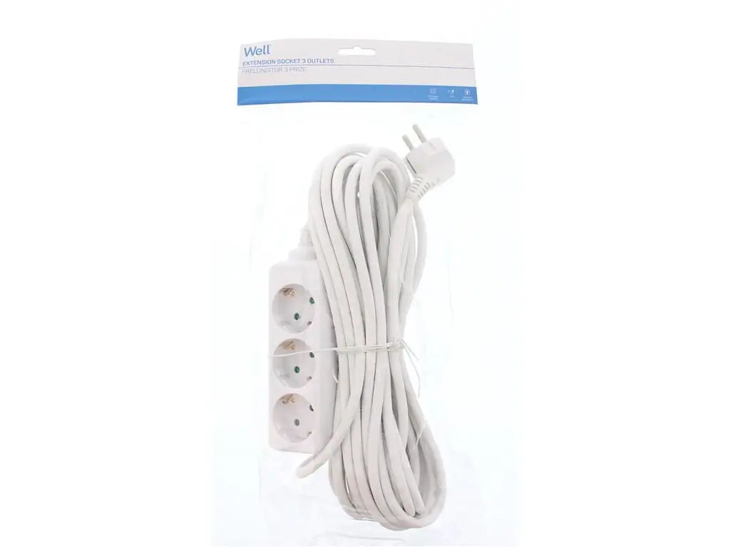 Prelungitor 3 prize 10m 16A 3500W cablu 3xG1.5mmp Well EXTS-3S10M-WL