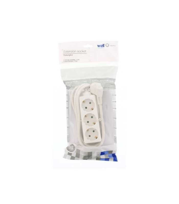 Prelungitor 3 prize 1.5m 3xG1.5mmp alb Well EXTS-3S1.5M-WL