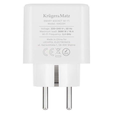 Priza Smart WIFI CONNECT P3 TUYA Kruger&Matz 3680W 16A +timer/masurare consum de energie