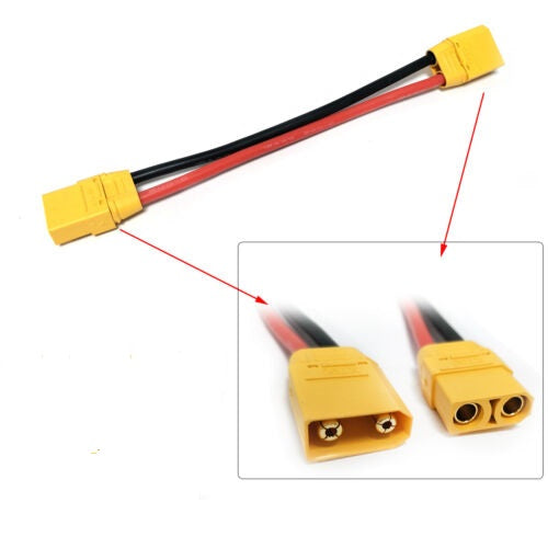 Set prelugitor mufa XT90 tata mama cu cablu siliconic 12AWG 20cm max 30A 500V