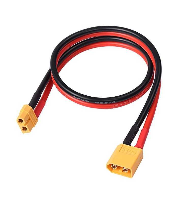Set prelugitor mufa XT90 tata mama cu cablu siliconic 12AWG 50cm max 30A 500V