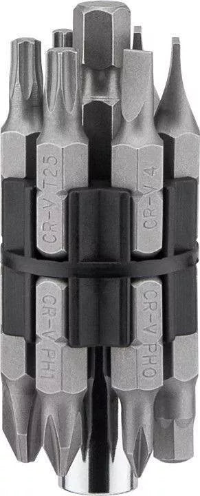 Set surubelnita cu clichet 12biti CrV 3x capete plane 4mm 5mm 6mm 4x Phillips PH0 PH1 PH2 PH3 3x Torx T15 T20 T25 2x hexagonale
