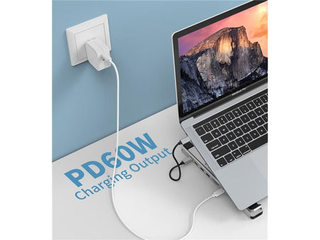 Stand laptop 9in1 si HUB USB type C docking station reglabil aluminiu Choetech HUB-M43-SL-V1