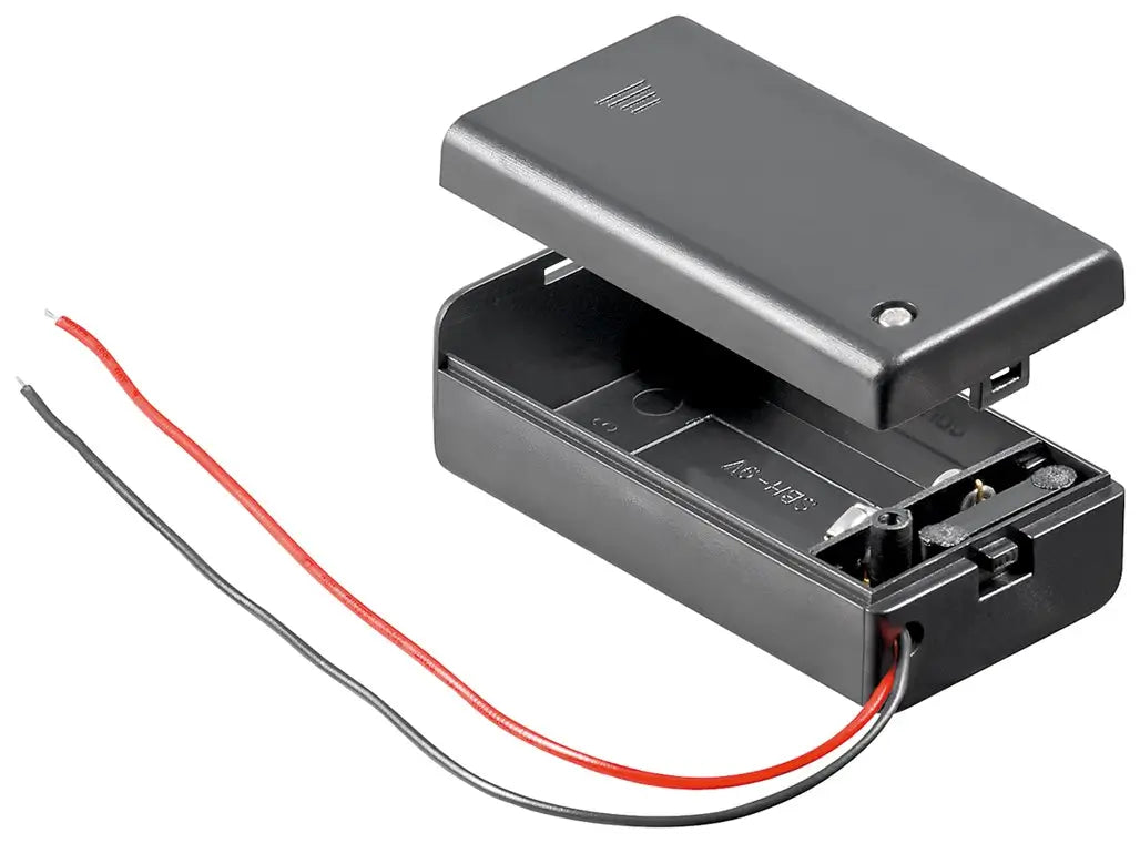 Suport baterie 9V cu Intrerupator si Capete de cablu libere Rezistent la apa 48171 Goobay