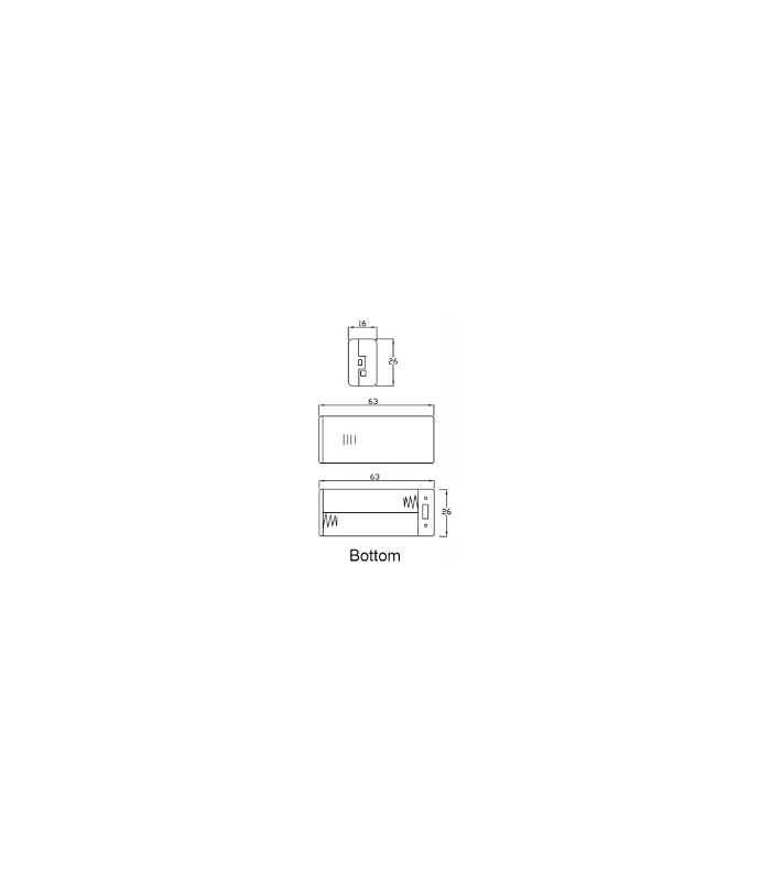 Suport baterii 2x AAA montare cu capac terminal cabluri 150mm COMF SBH-421-1A