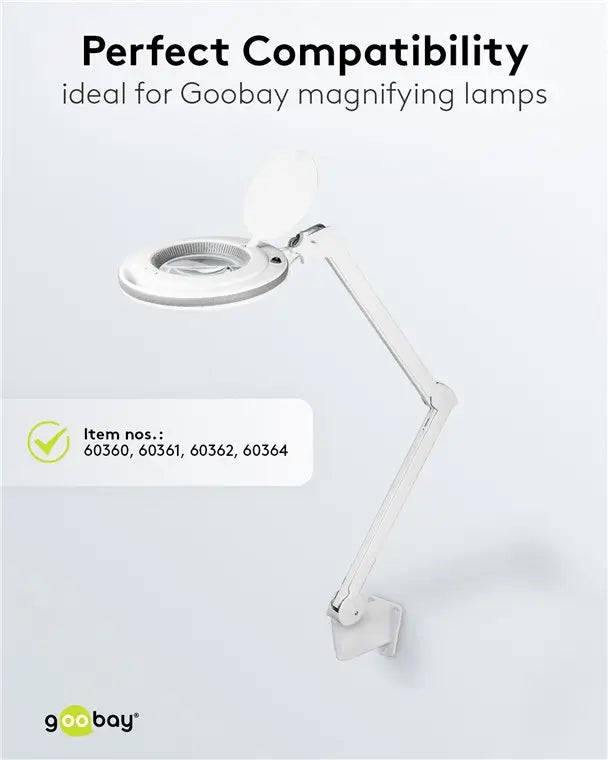 Suport de perete pentru lampa cu lupa pentru cod 60360 /60361 /60362 /60364 alb Goobay 55771