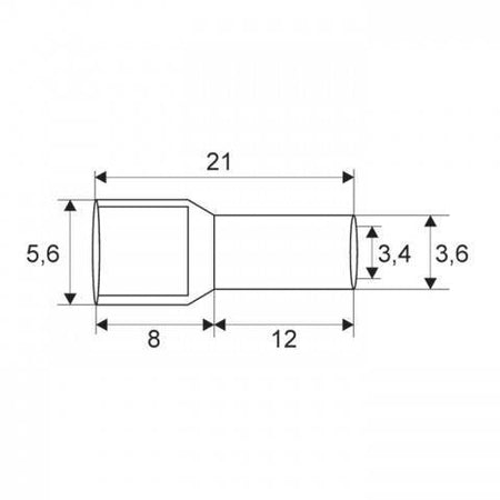 Varf terminal cablu de 6 mm galben