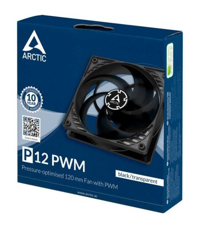 Ventilator 120 mm ARCTIC AC P12 PWM Negru/Transparent ACFAN00133A