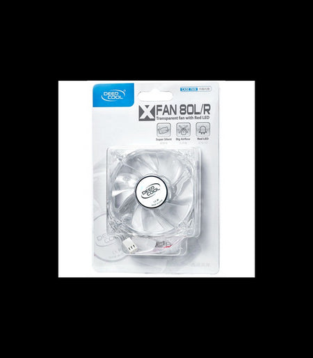 Ventilator Deepcool Xfan 80L/R Clear 80mm LED fan rosii rulmenti Hydro Bearing 1800RPM 12V