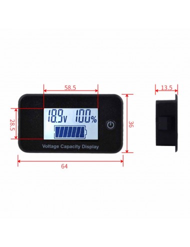 Voltmetru digital 5-100V Voltage Capacity Display
