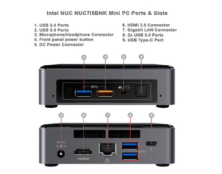 Intel NUC NUC7i5BNK refurbished porturi