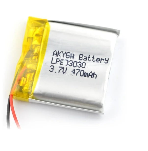 Acumulator Lithium Poliymer 06049 470mAh 1S 3.7V cablu 50mm 30x30x6mm AKYGA Battery