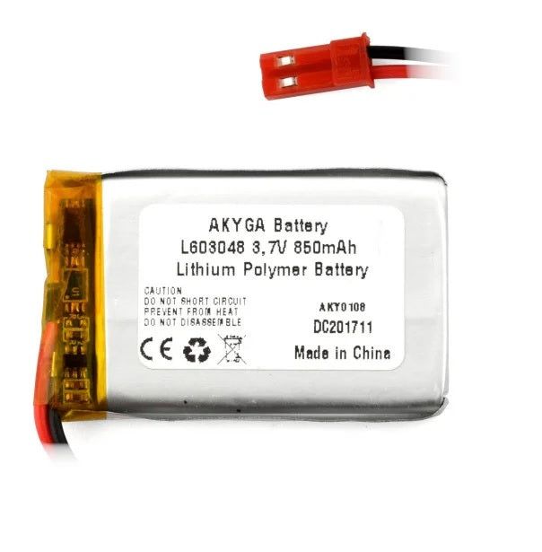 Acumulator Lithium Poliymer 12208 850mAh 1S 3.7V conector JST-BEC 48x30x6mm AKYGA Battery