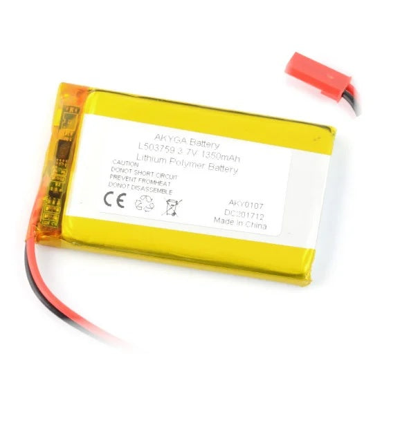 Acumulator Lithium Poliymer 12211 1350mAh 1S 3.7V conector JST-BEC 59x37x5mm AKYGA Battery